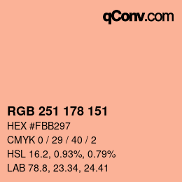 Color code: RGB 251 178 151 | qconv.com