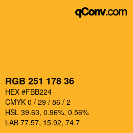Color code: RGB 251 178 36 | qconv.com