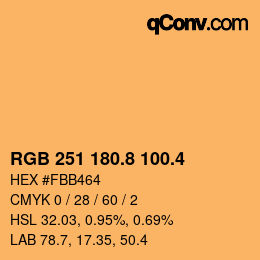 カラーコード: RGB 251 180.8 100.4 | qconv.com