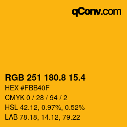 カラーコード: RGB 251 180.8 15.4 | qconv.com