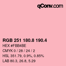 カラーコード: RGB 251 180.8 190.4 | qconv.com