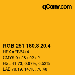 カラーコード: RGB 251 180.8 20.4 | qconv.com