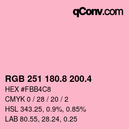 カラーコード: RGB 251 180.8 200.4 | qconv.com