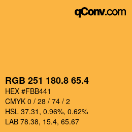 カラーコード: RGB 251 180.8 65.4 | qconv.com
