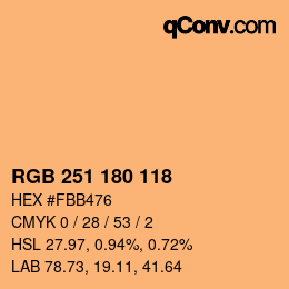 颜色代码: RGB 251 180 118 | qconv.com