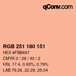 Code couleur: RGB 251 180 151 | qconv.com