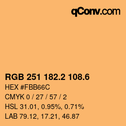 カラーコード: RGB 251 182.2 108.6 | qconv.com