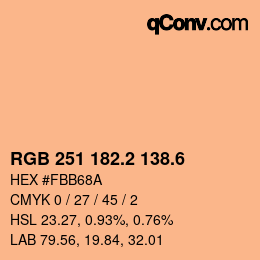 カラーコード: RGB 251 182.2 138.6 | qconv.com
