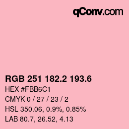 カラーコード: RGB 251 182.2 193.6 | qconv.com