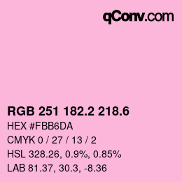 カラーコード: RGB 251 182.2 218.6 | qconv.com