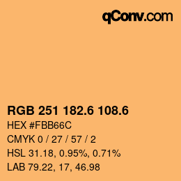 カラーコード: RGB 251 182.6 108.6 | qconv.com