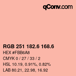 カラーコード: RGB 251 182.6 168.6 | qconv.com
