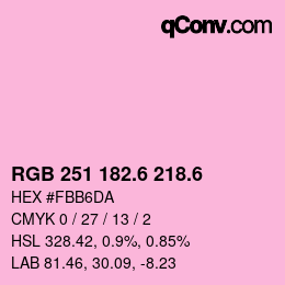 カラーコード: RGB 251 182.6 218.6 | qconv.com