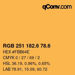 カラーコード: RGB 251 182.6 78.6 | qconv.com