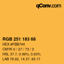 Color code: RGB 251 183 68 | qconv.com