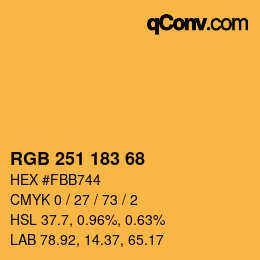 カラーコード: RGB 251 183 68 | qconv.com