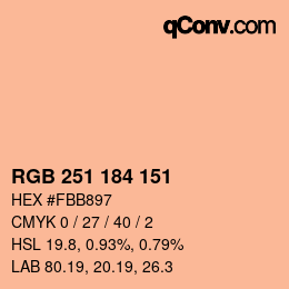 カラーコード: RGB 251 184 151 | qconv.com