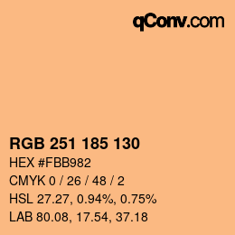 カラーコード: RGB 251 185 130 | qconv.com