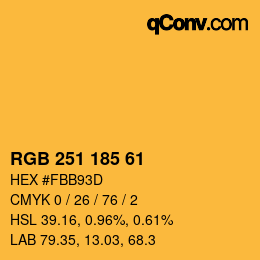 カラーコード: RGB 251 185 61 | qconv.com