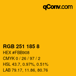 Color code: RGB 251 185 8 | qconv.com