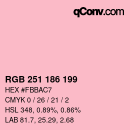 Color code: RGB 251 186 199 | qconv.com