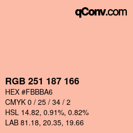 Color code: RGB 251 187 166 | qconv.com