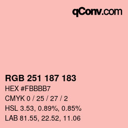 Color code: RGB 251 187 183 | qconv.com