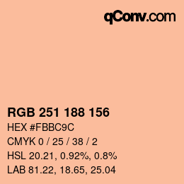 Color code: RGB 251 188 156 | qconv.com