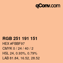 Color code: RGB 251 191 151 | qconv.com