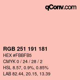 カラーコード: RGB 251 191 181 | qconv.com