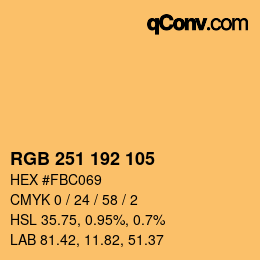 カラーコード: RGB 251 192 105 | qconv.com
