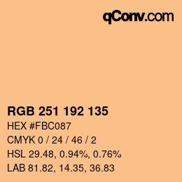 カラーコード: RGB 251 192 135 | qconv.com