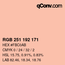 カラーコード: RGB 251 192 171 | qconv.com
