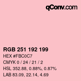 Color code: RGB 251 192 199 | qconv.com