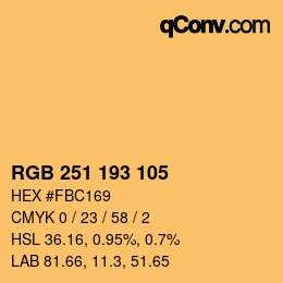 Color code: RGB 251 193 105 | qconv.com