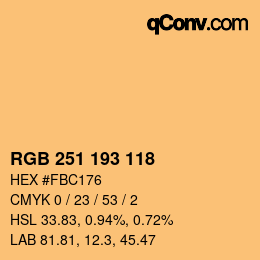 Color code: RGB 251 193 118 | qconv.com
