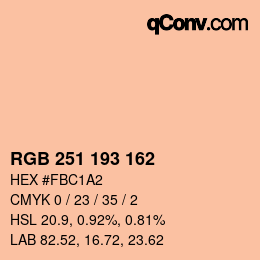 颜色代码: RGB 251 193 162 | qconv.com