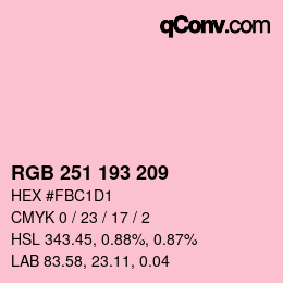 Color code: RGB 251 193 209 | qconv.com