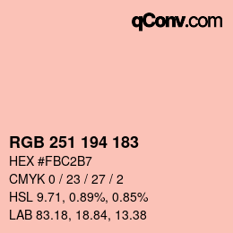 颜色代码: RGB 251 194 183 | qconv.com