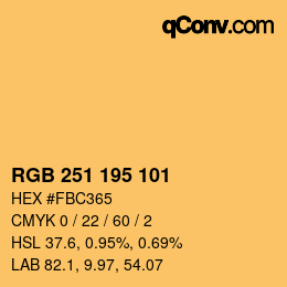 颜色代码: RGB 251 195 101 | qconv.com