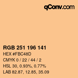Color code: RGB 251 196 141 | qconv.com