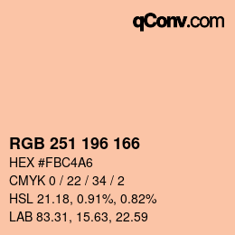 Color code: RGB 251 196 166 | qconv.com