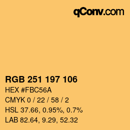 Color code: RGB 251 197 106 | qconv.com