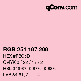 Color code: RGB 251 197 209 | qconv.com