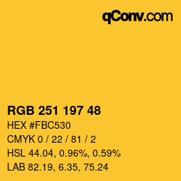 Color code: RGB 251 197 48 | qconv.com