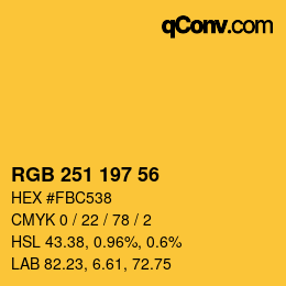 カラーコード: RGB 251 197 56 | qconv.com