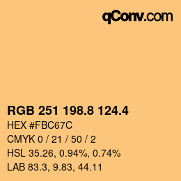 カラーコード: RGB 251 198.8 124.4 | qconv.com