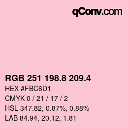 カラーコード: RGB 251 198.8 209.4 | qconv.com