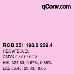 カラーコード: RGB 251 198.8 229.4 | qconv.com