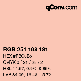 カラーコード: RGB 251 198 181 | qconv.com
